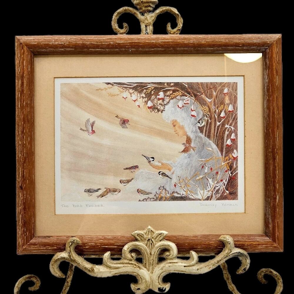 Dorothy Renals Framed Bird Feeder Wildlife Print